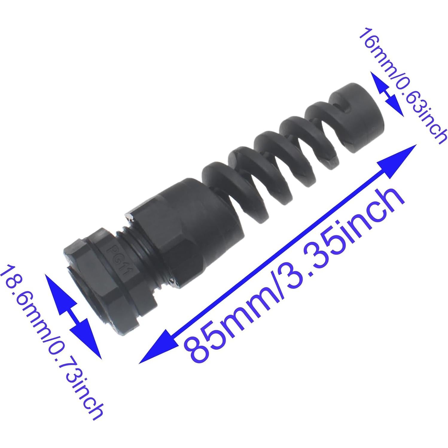 Conector de Cable Impermeable HAJXZH PG11 Negro 8 Piezas