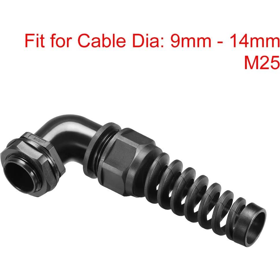Conector de Cable M25 uxcell Impermeable IP68 Nylon 9-14mm