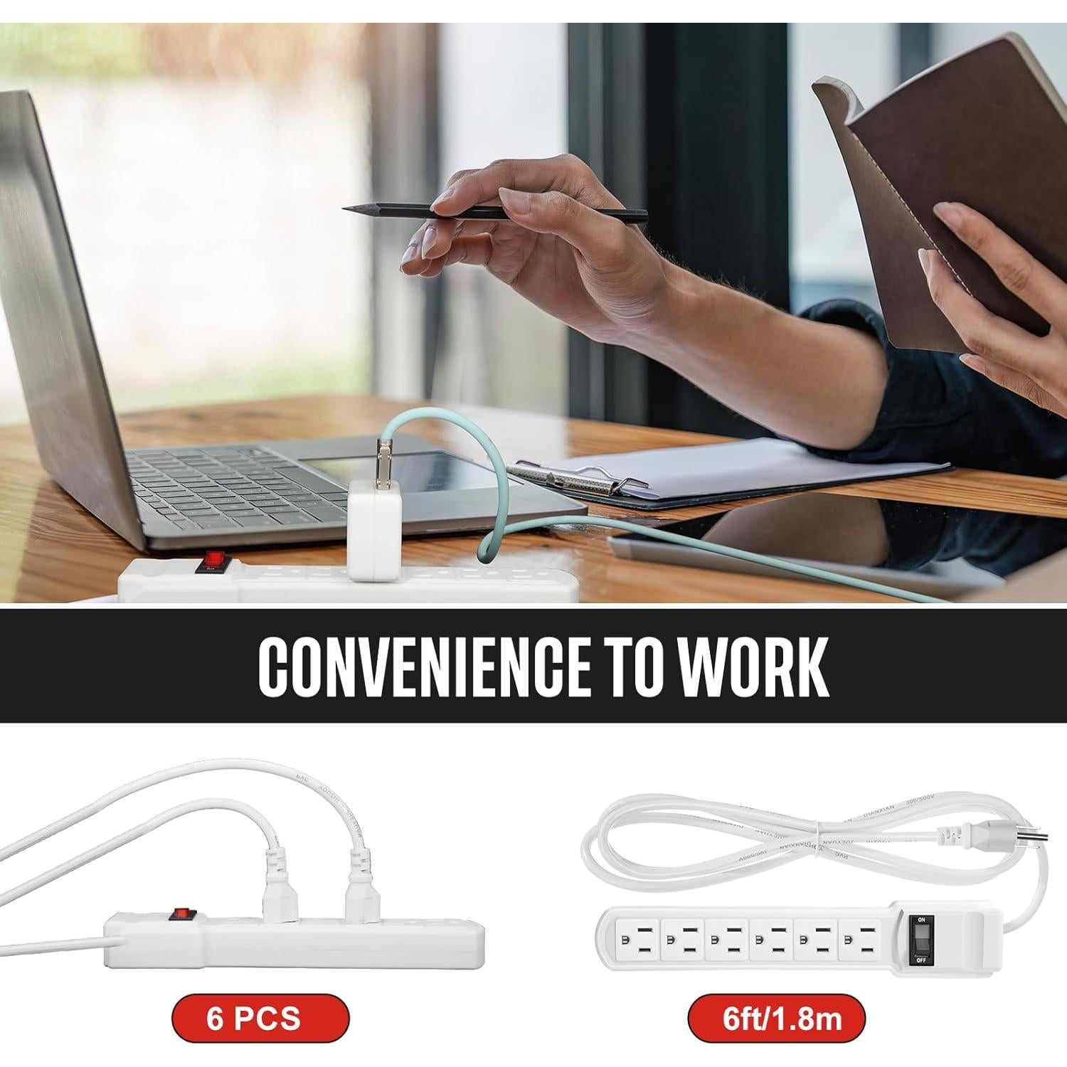 Regleta de Protección contra Sobretensiones Kanayu 12 Pcs 1.8m