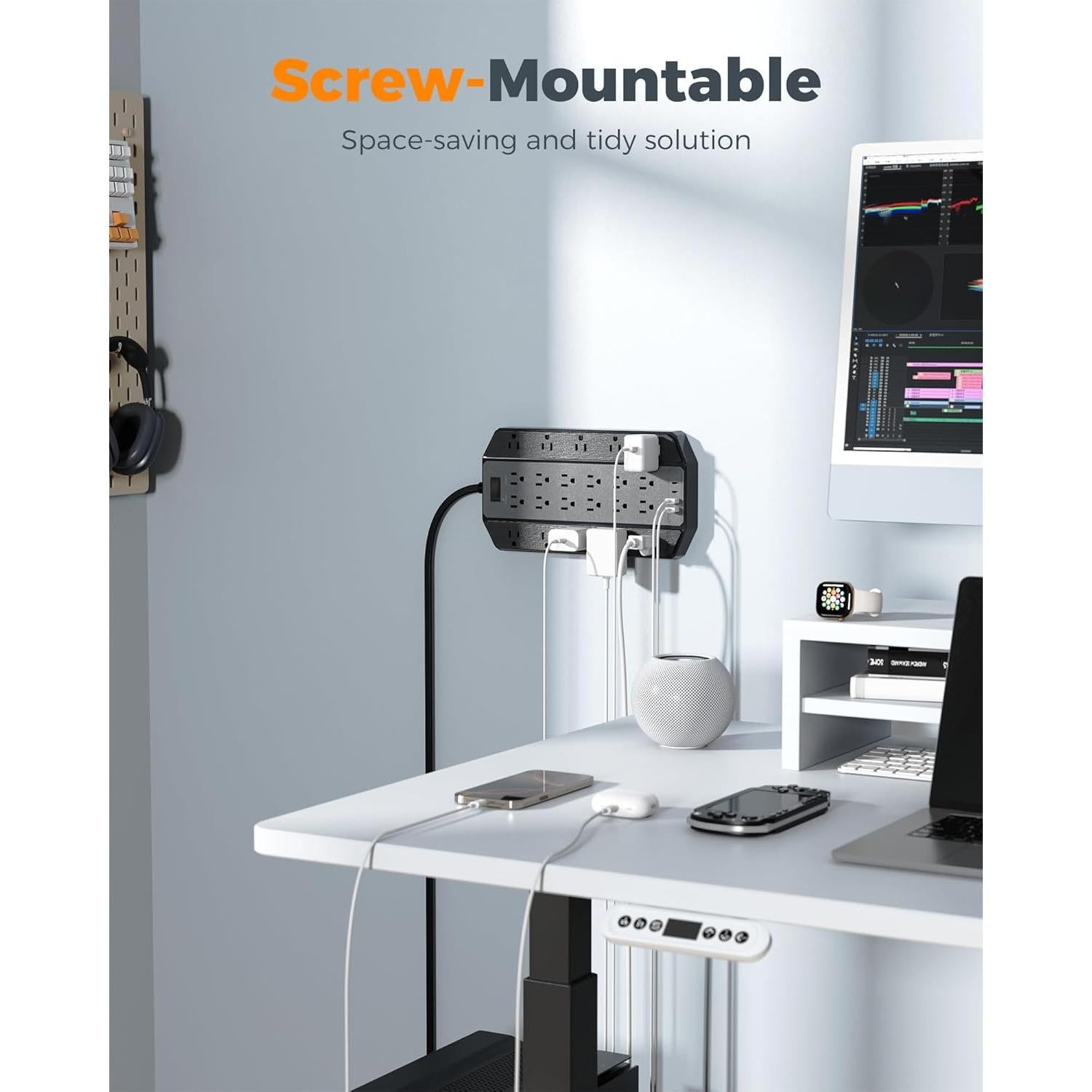 Regleta de Sobretensión TESSAN 22 Salidas 4000J 6FT USB