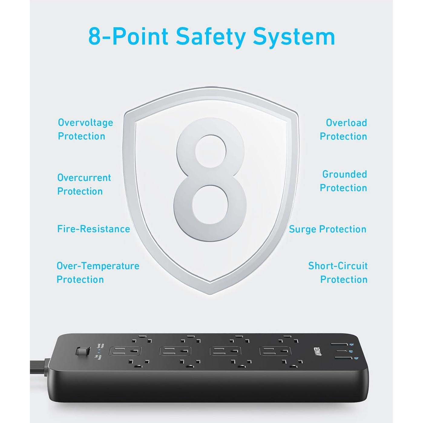 Regleta de Alimentación Anker 351 con 12 Salidas AC y USB