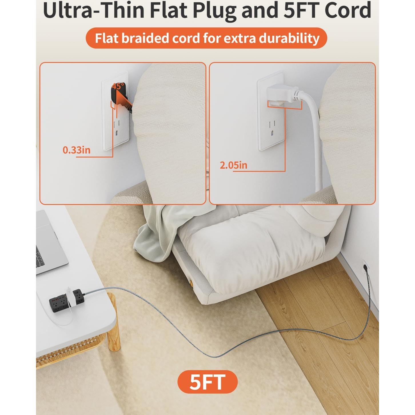 Regleta de Alimentación DEPOW 12 en 1 con 8 Salidas y 4 USB