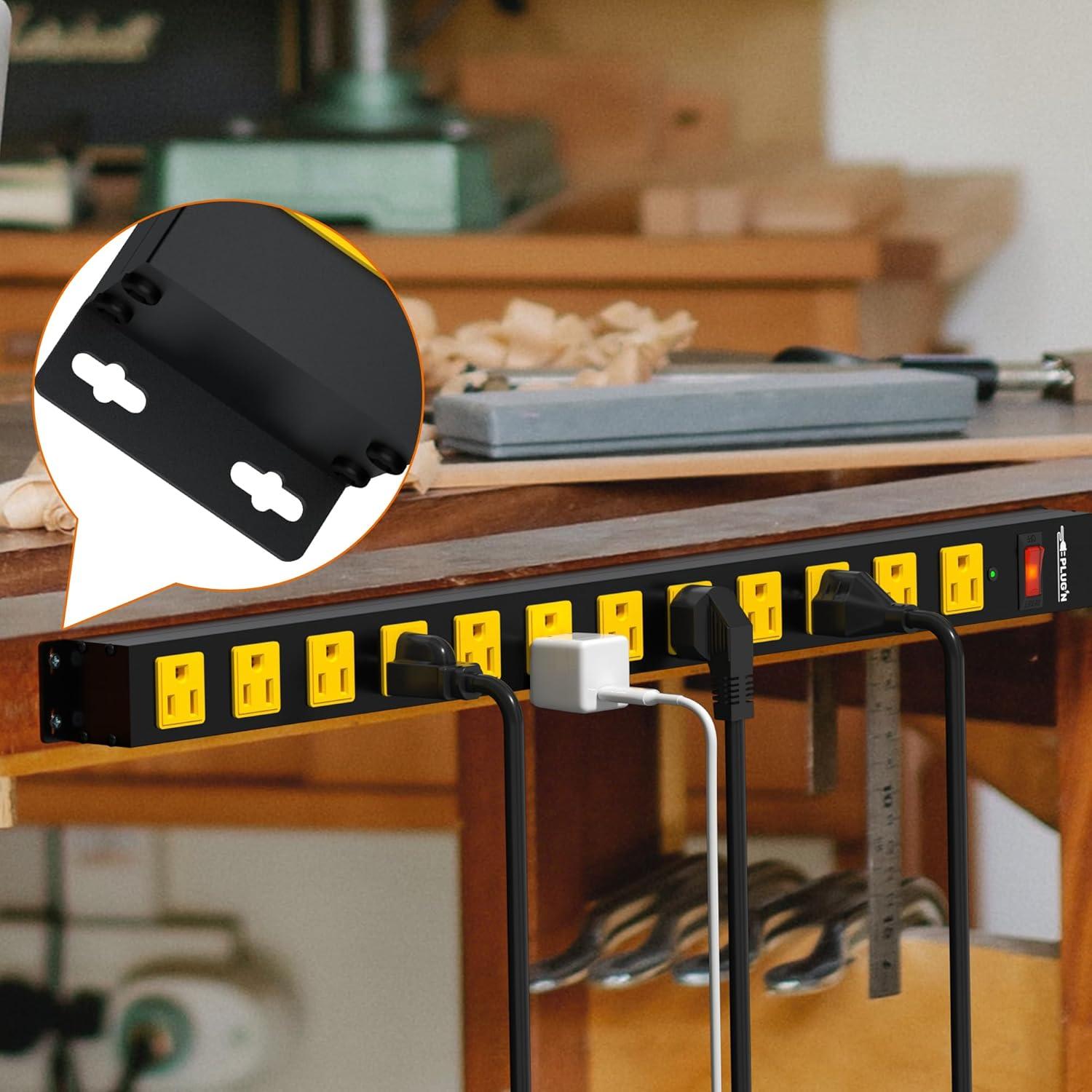 Regleta de Enchufes 12 Puertos Plug'n 6FT 2100 Julios Protección