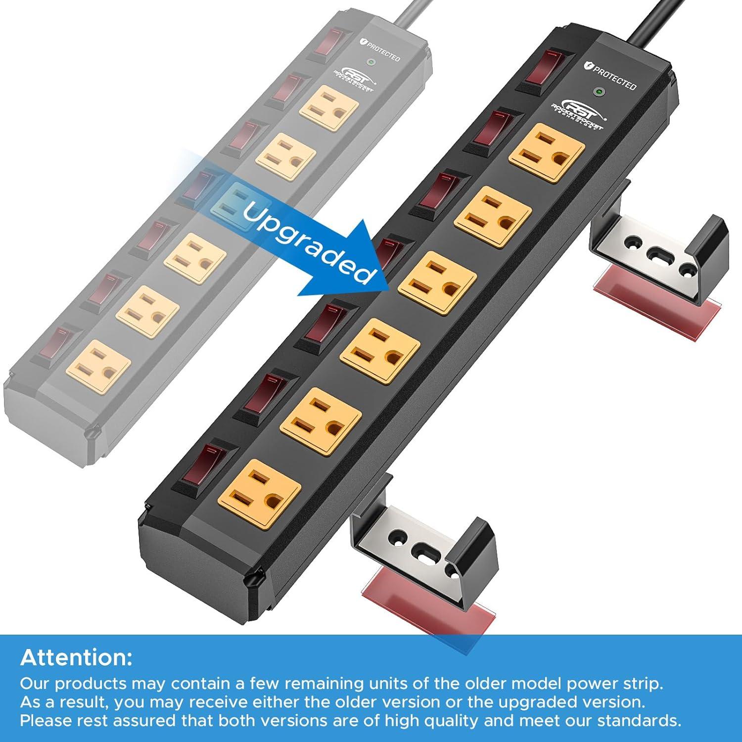 Tira de Energía CRST 6 Salidas Metal 1200 Julios 6FT