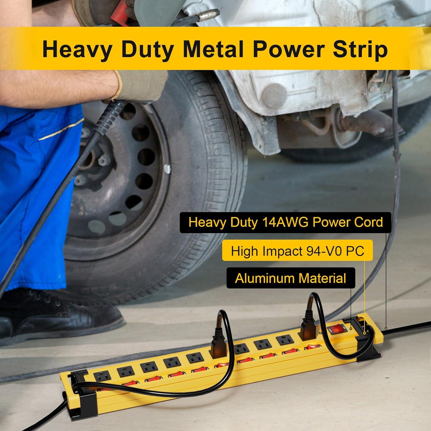 Regleta de 10 Salidas Plug'n con Protector de 3300J y Cable de 2.74m