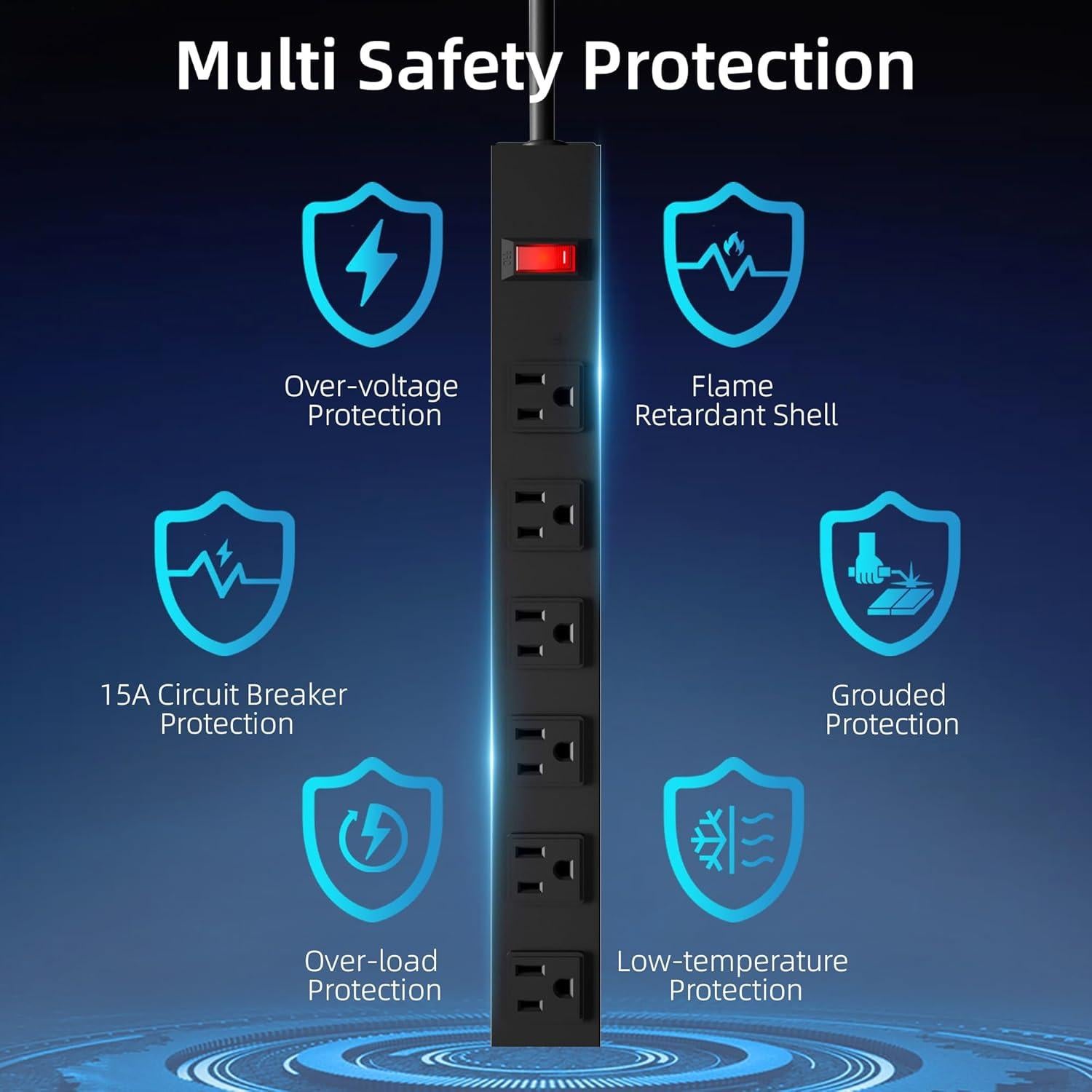 Regleta de Alimentación CFMASTER 6 Tomacorrientes 1.83 m