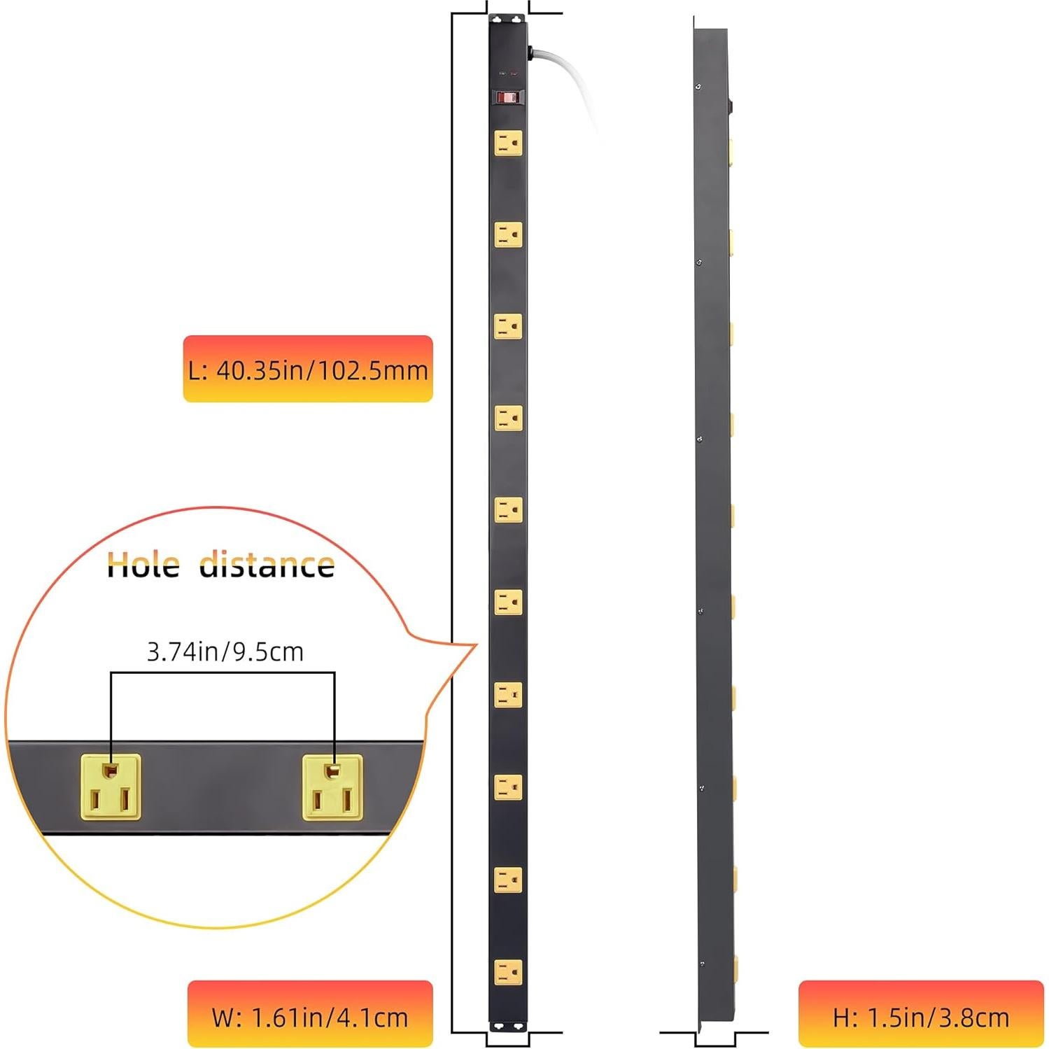 Tira de Poder con Protector de Sobretensión JIANGSILING 10 Salidas 1.83m