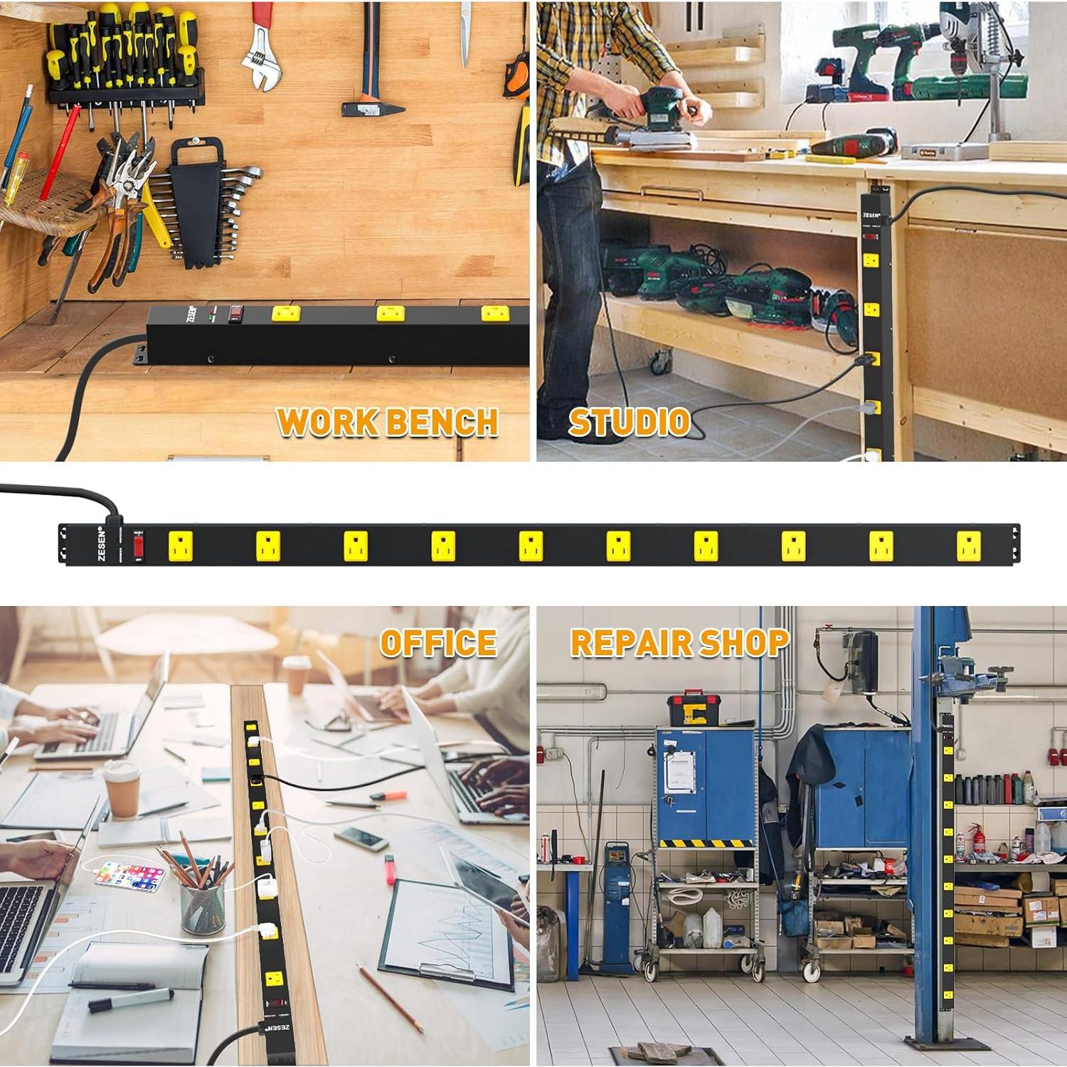 Regleta de Potencia ZESEN 10 Salidas 1200 Joules 1.2m