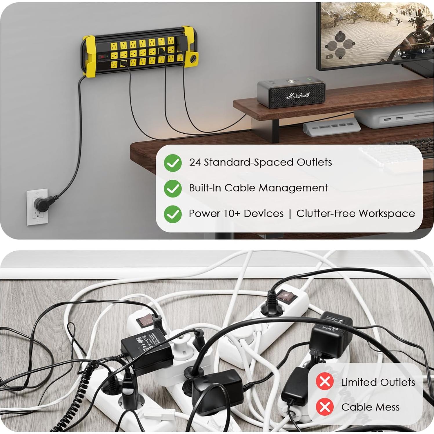 Regleta de Potencia HHSOET 24 Salidas 15A Metal Montable