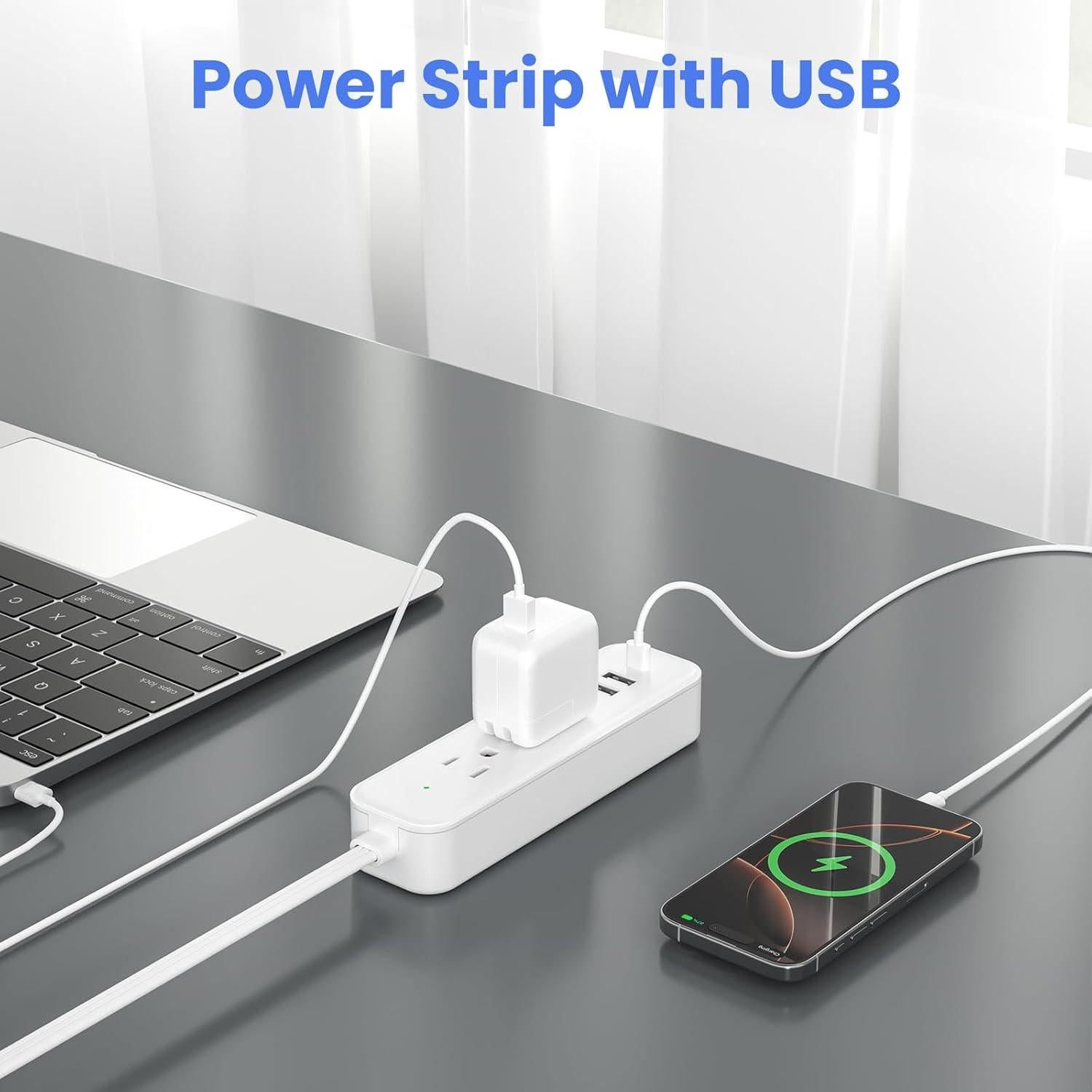 Regleta de Extensión OKCHILD 1 USB C 2 USB A 5 Pies