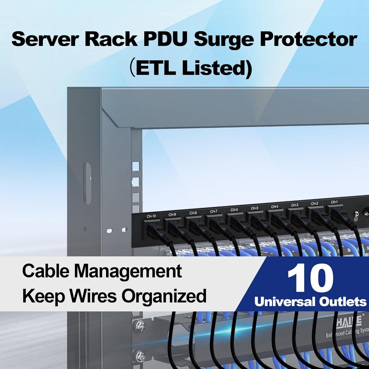 PDU Montaje en Rack 10 Salidas ThePoE 1U 15A 100-240V