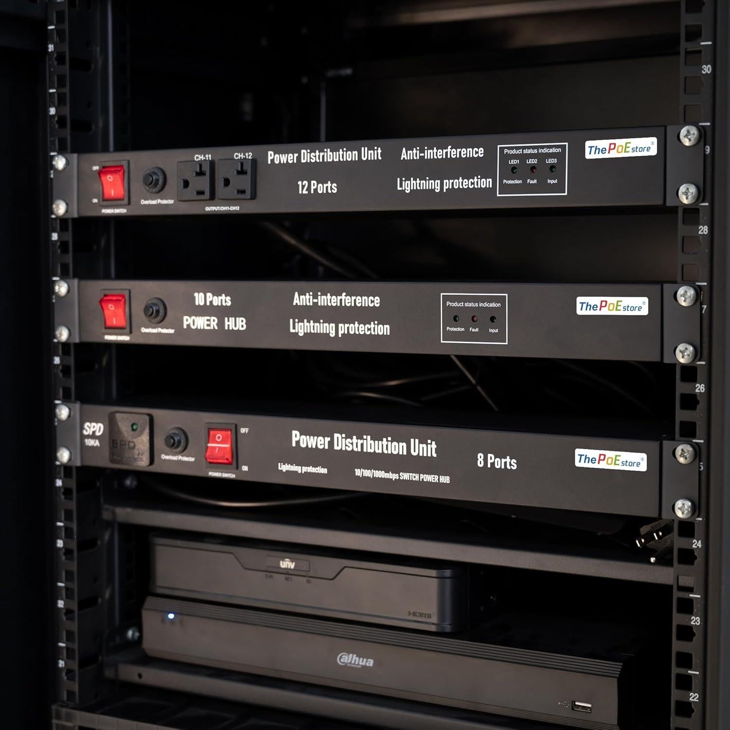 PDU Montaje en Rack 10 Salidas ThePoE 1U 15A 100-240V