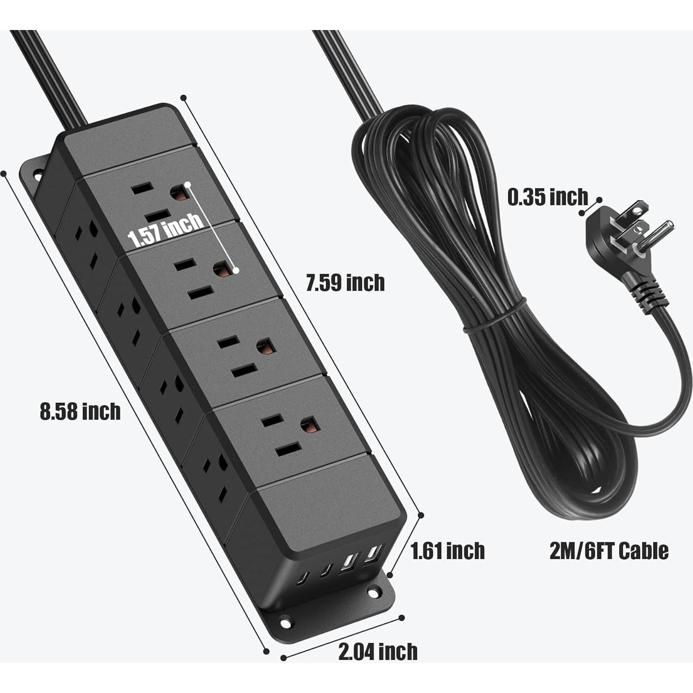 Regleta de Carga Rápida ANNQUAN 40W 12 Salidas 4 USB