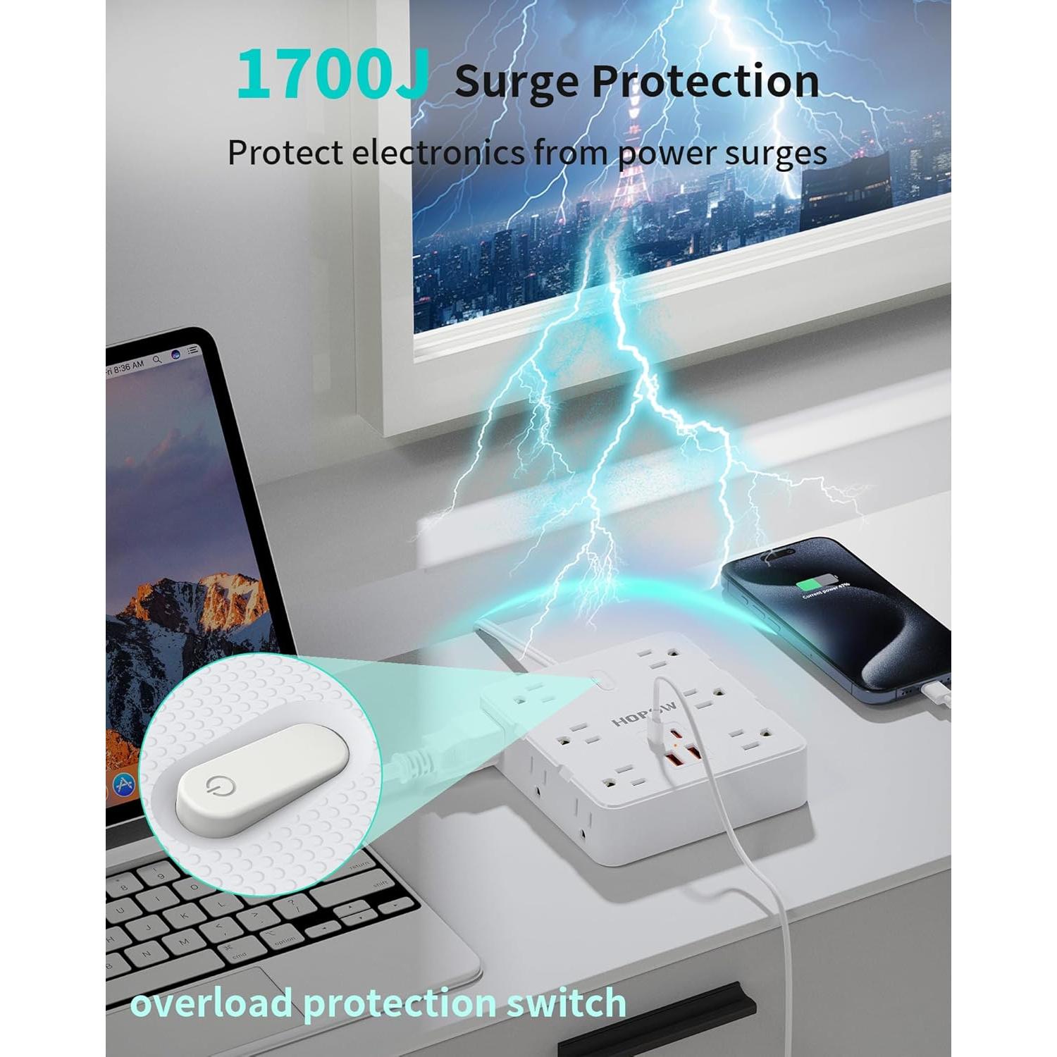 Adaptador de Enchufe 2 a 3 Clavijas ZHONGSHAN 12 AC 4 USB