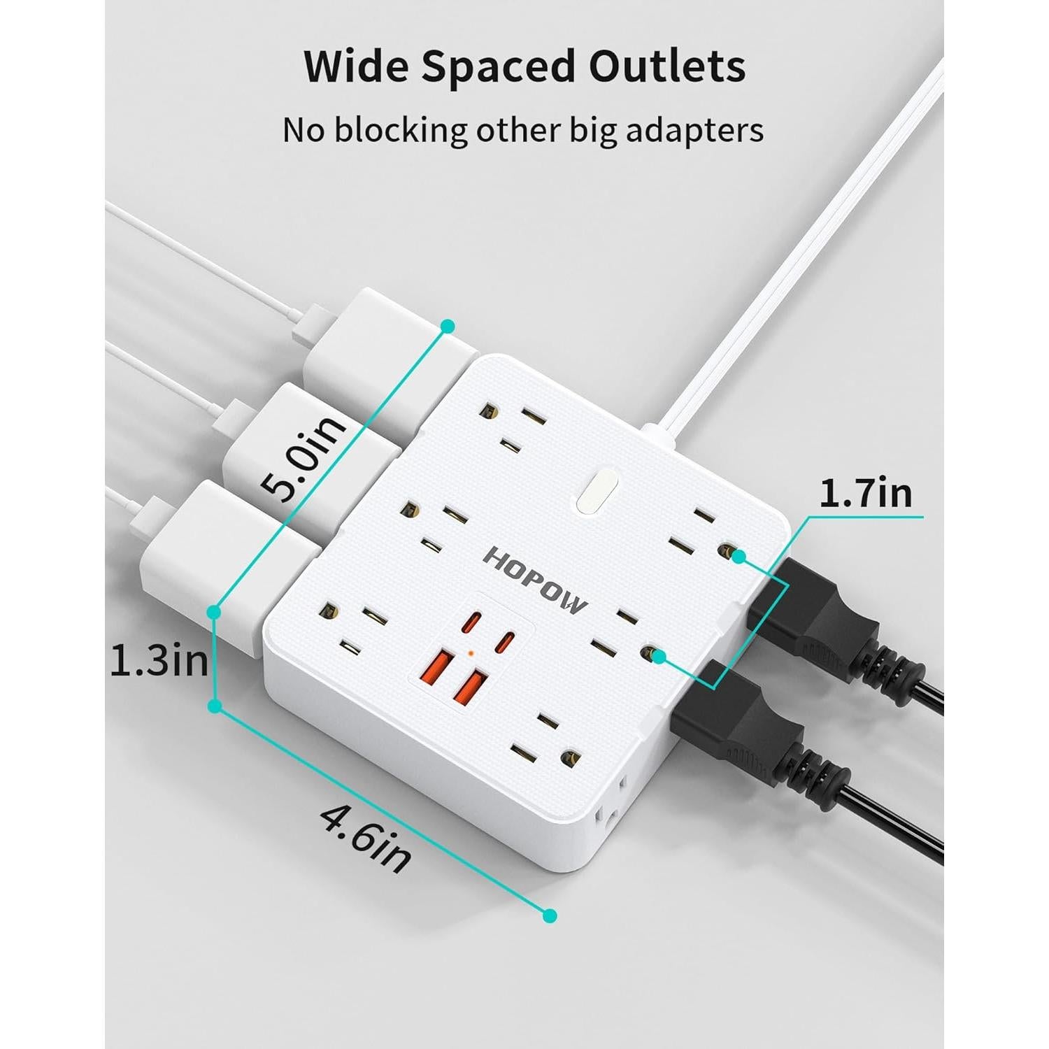Adaptador de Enchufe 2 a 3 Clavijas ZHONGSHAN 12 AC 4 USB