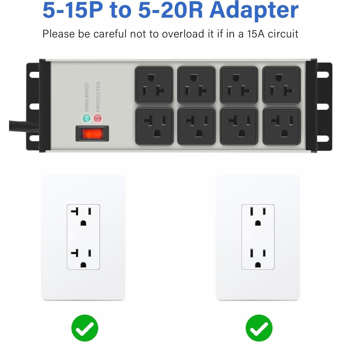 Regleta de Potencia Industrial CCCEI 20A 8 Salidas 6FT