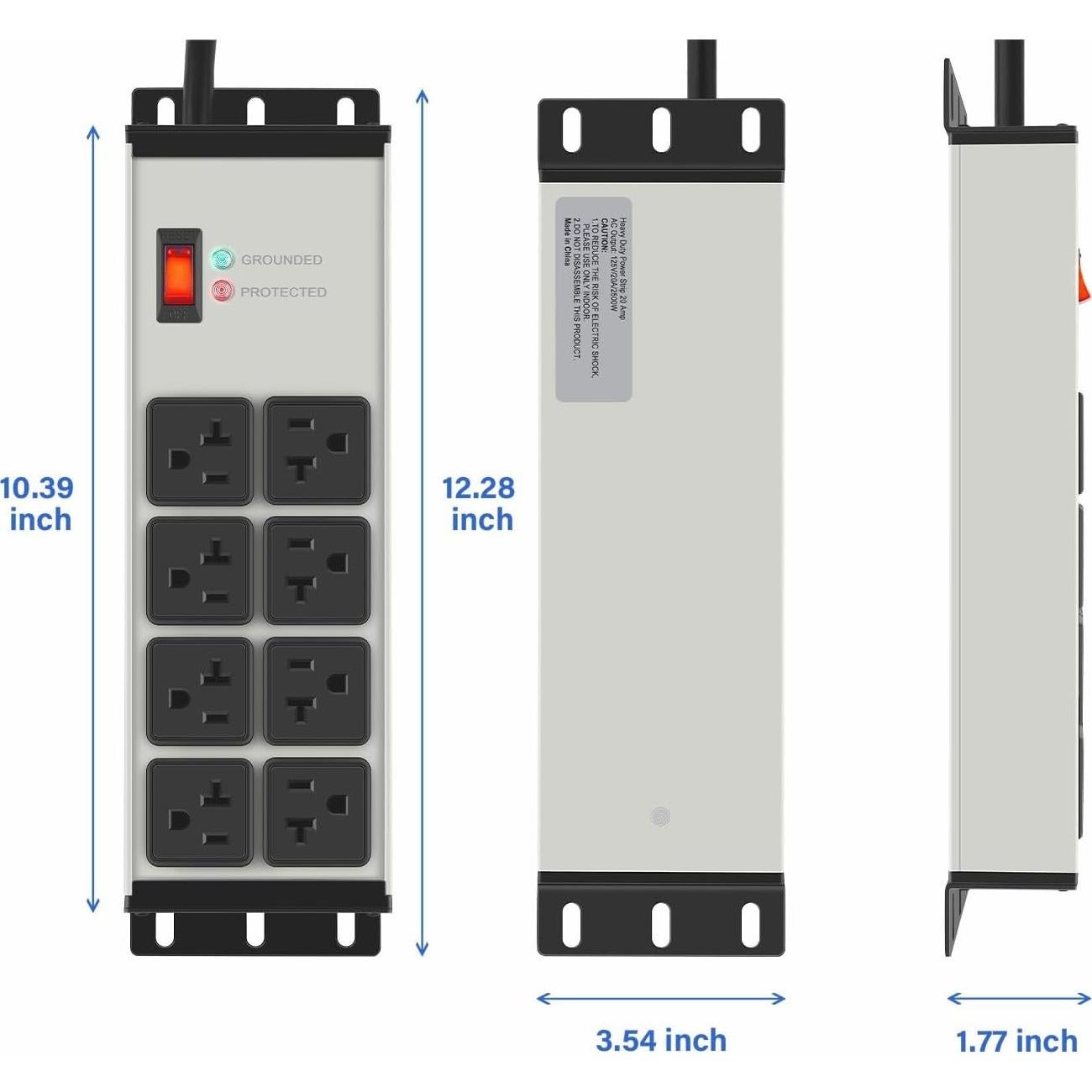 Regleta de Potencia Industrial CCCEI 20A 8 Salidas 6FT