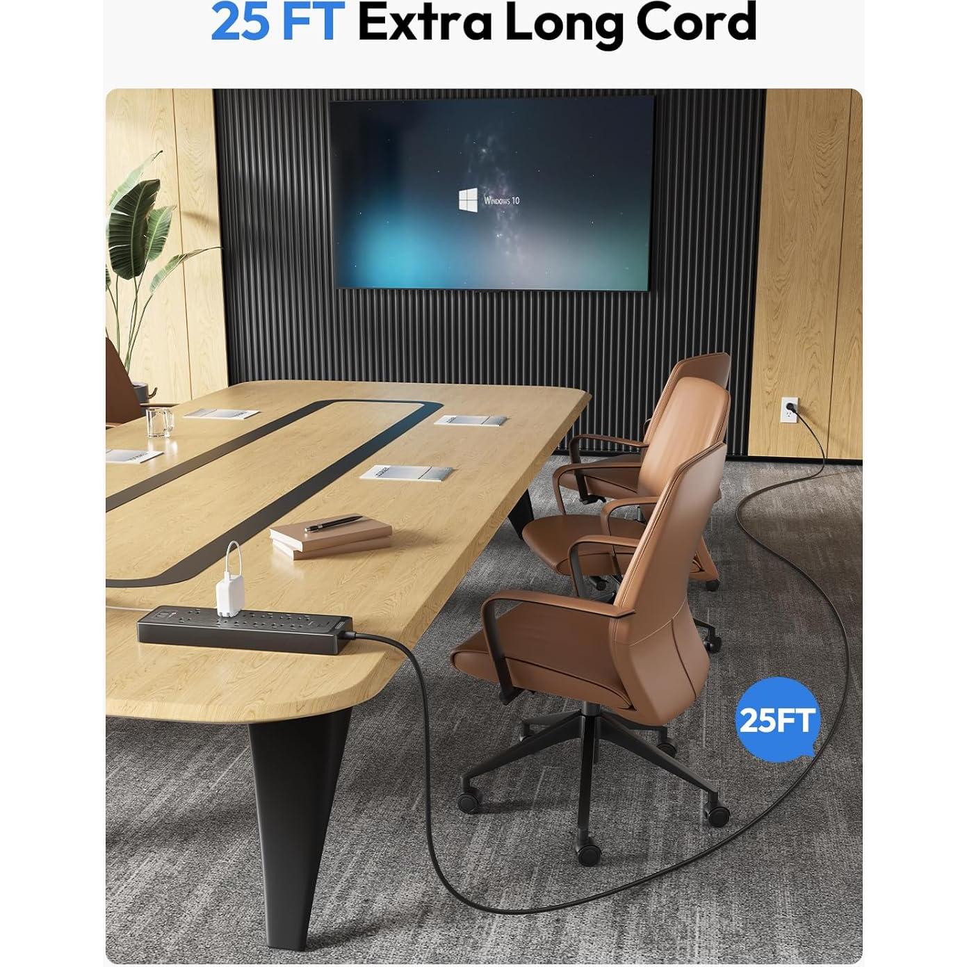 Regleta de Extensión NTONPOWER 7.62 m 12 Salidas 3 USB