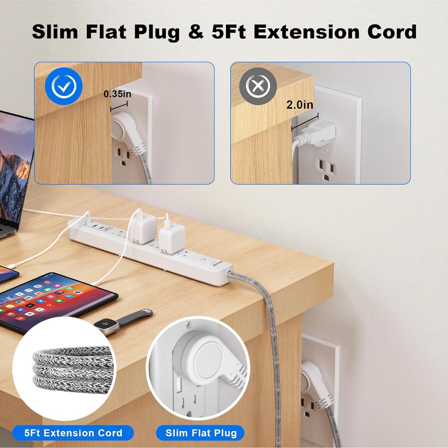 Regleta de Sobretensión Oviitech 6 Salidas 3 USB 1.5m Blanca