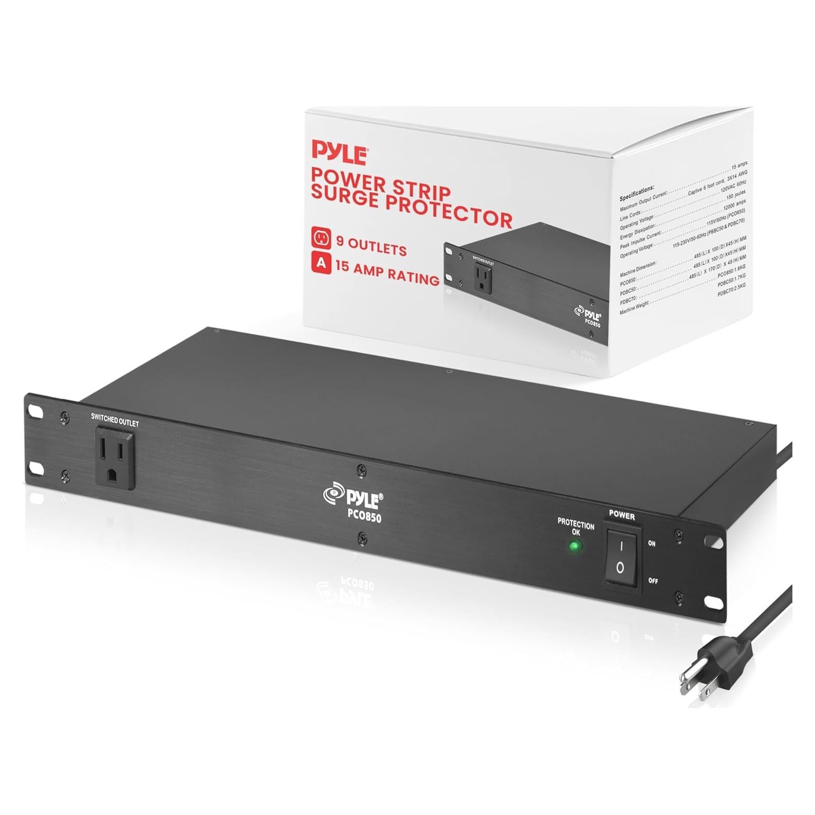 Tira de Protección Pyle PCO850 - 9 Salidas - 150 Julios