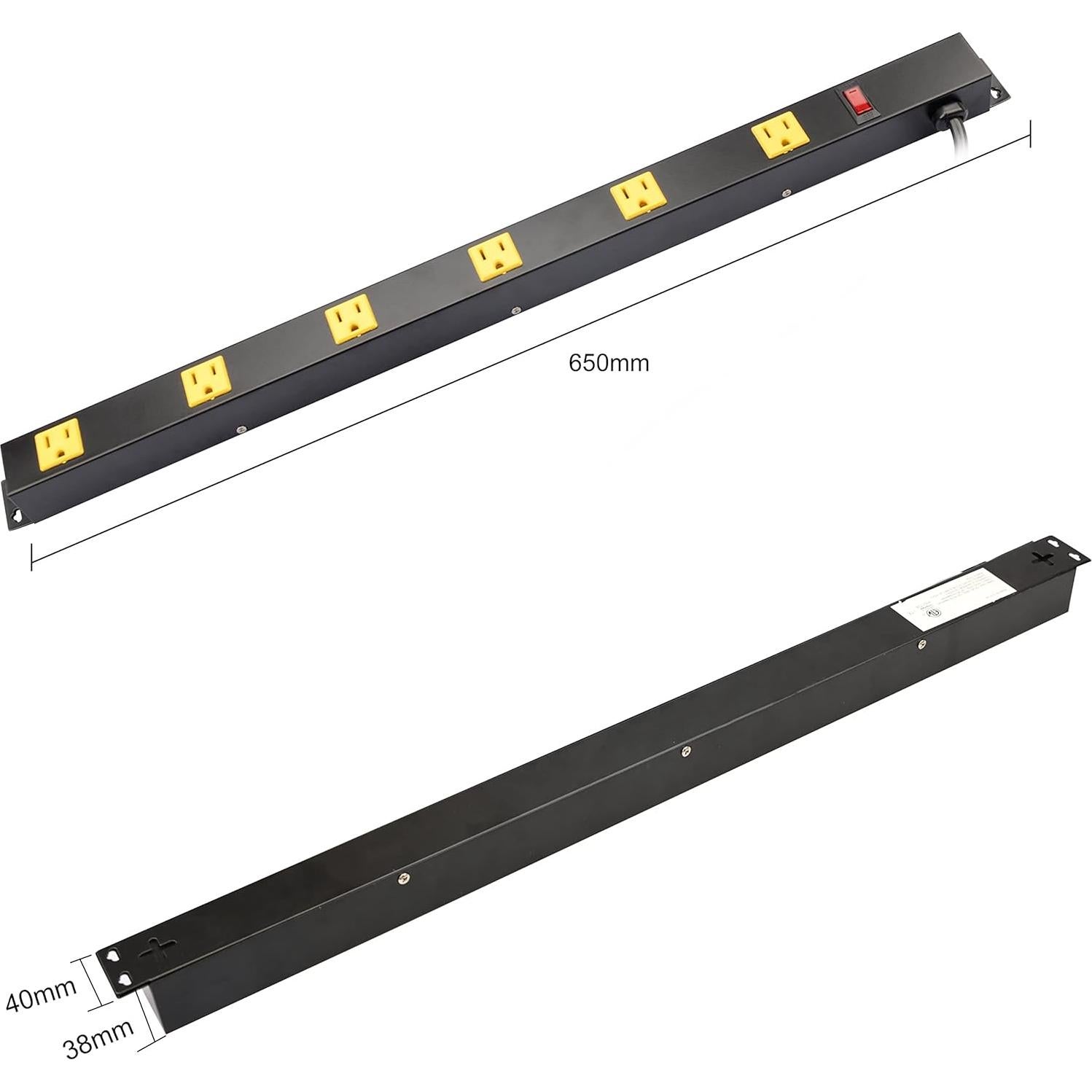 Tira de Enchufes Inland 6 Salidas 3FT 15A Industrial