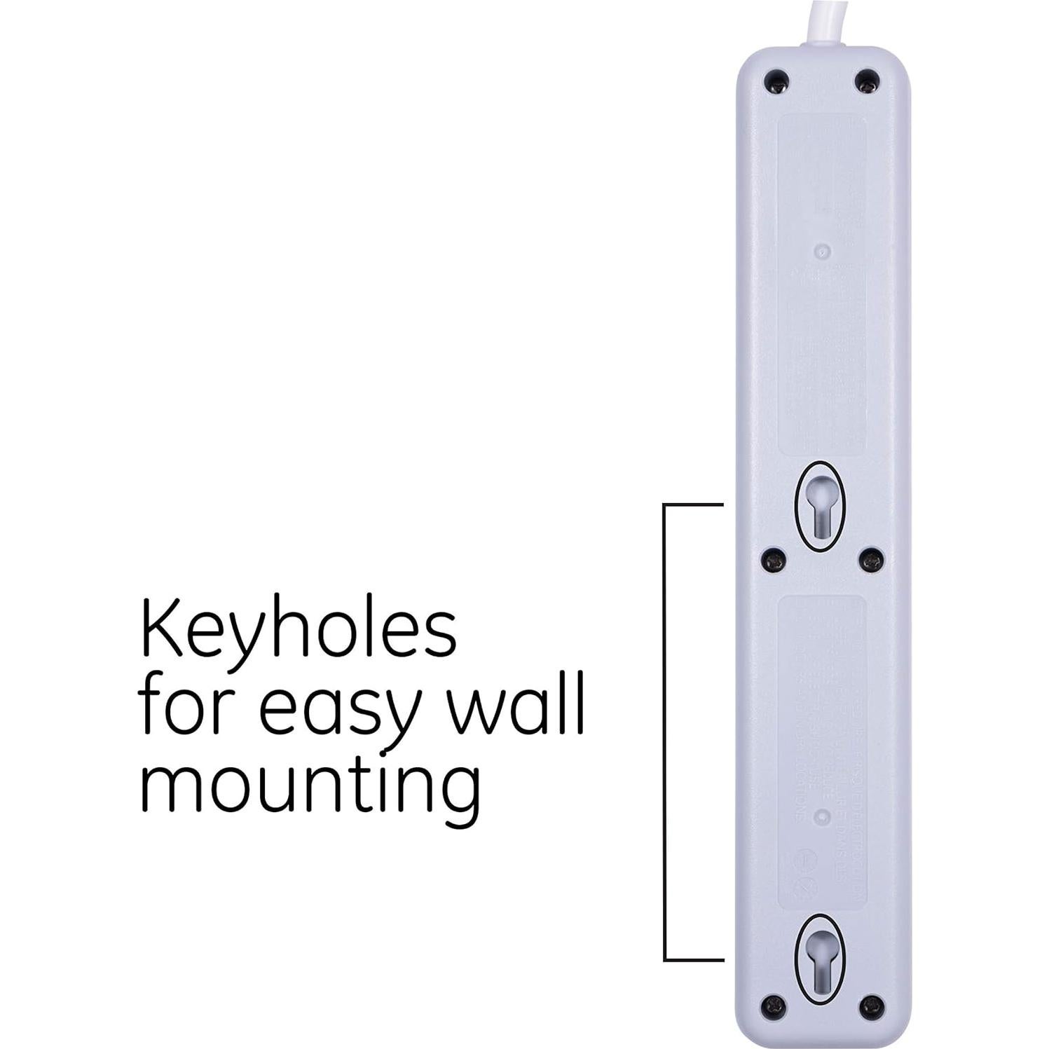 Regleta Protectora GE 6 Salidas 0.61 m 620 Julios 2 Paquete