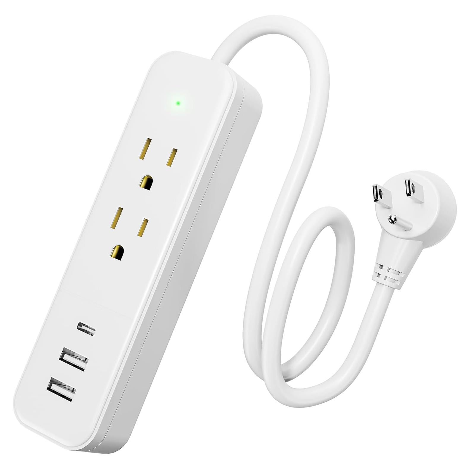 Protector de Sobretensión Maxwel MPS-W002 con 3 USB y 2 AC