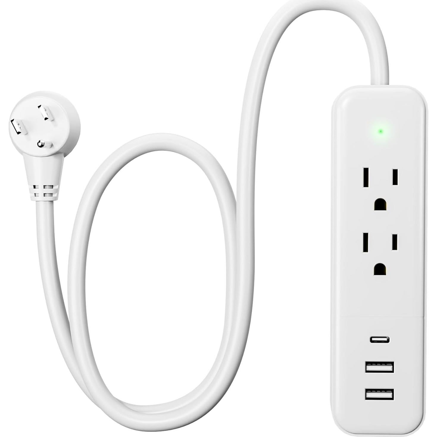 Protector de Sobretensión Maxwel MPS-W002 con 3 USB y 2 AC