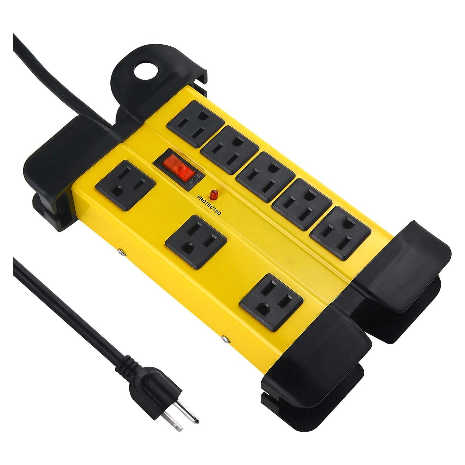 Regleta de Sobretensión CCCEI 8 Salidas 1200J Amarilla 1.83m