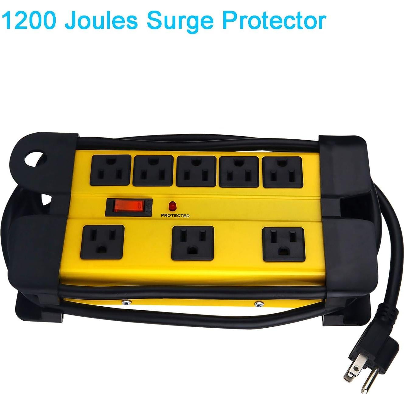 Regleta de Sobretensión CCCEI 8 Salidas 1200J Amarilla 1.83m