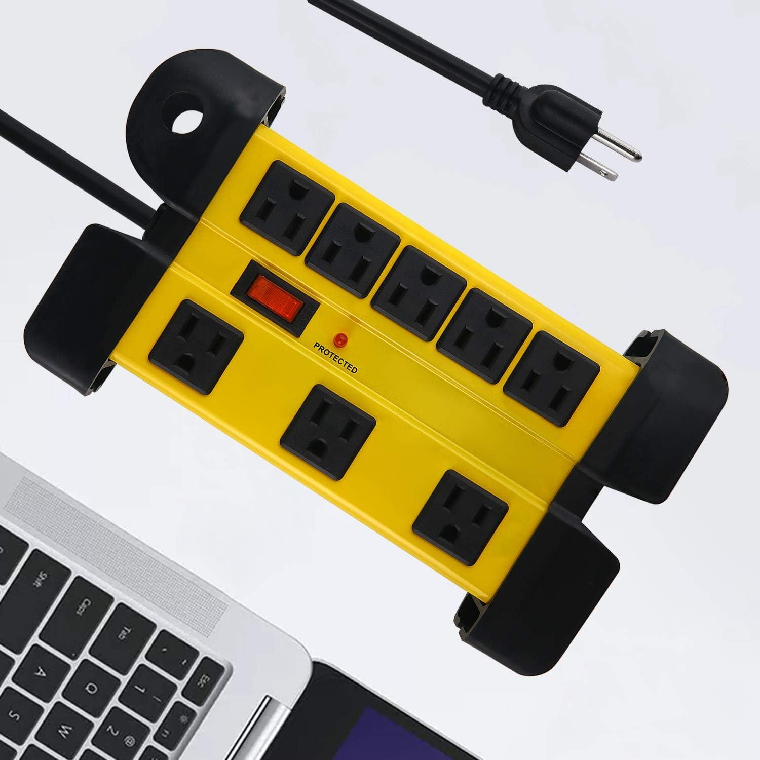 Regleta de Sobretensión CCCEI 8 Salidas 1200J Amarilla 1.83m