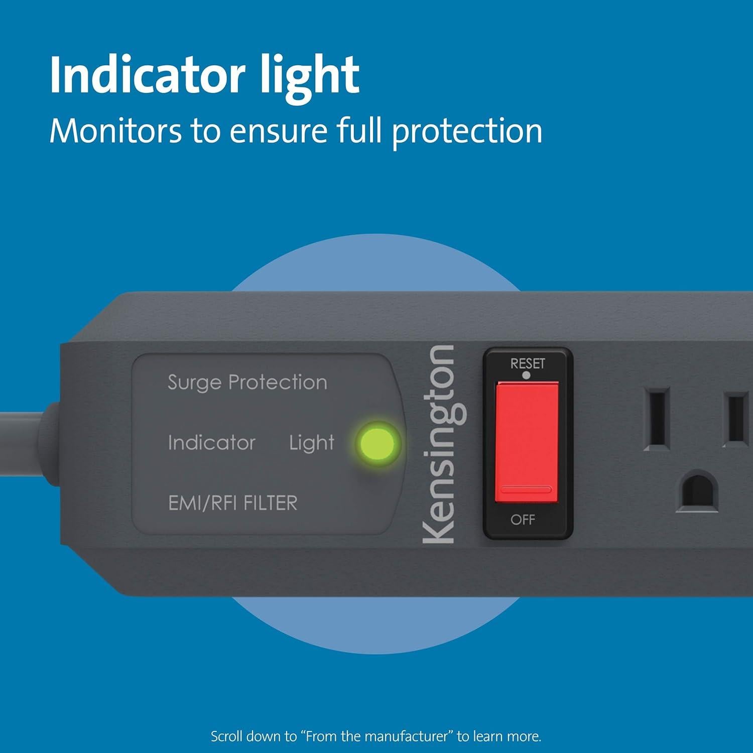 Tira de Alimentación Kensington Guardian 6 Salidas 4.57m