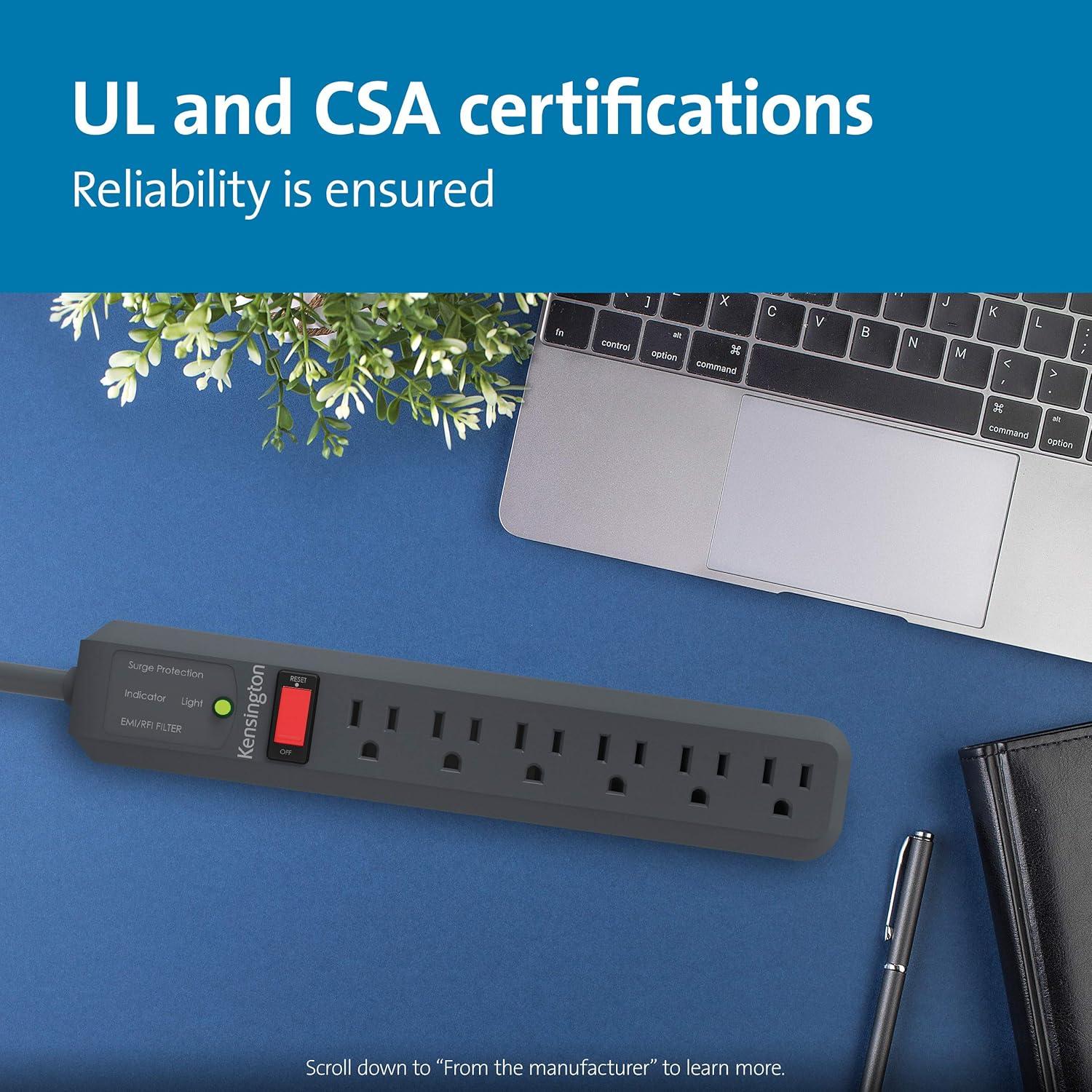 Tira de Alimentación Kensington Guardian 6 Salidas 4.57m