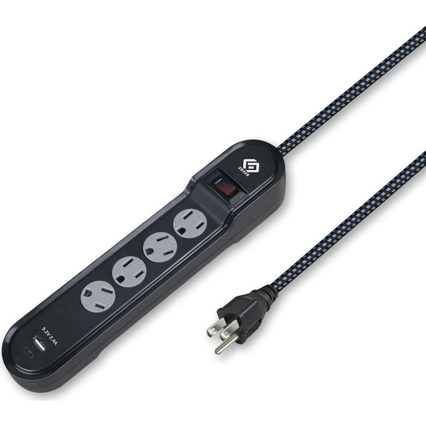 Regleta de Protección Oskos 4 Salidas USB 2.4A 1.83m 500J