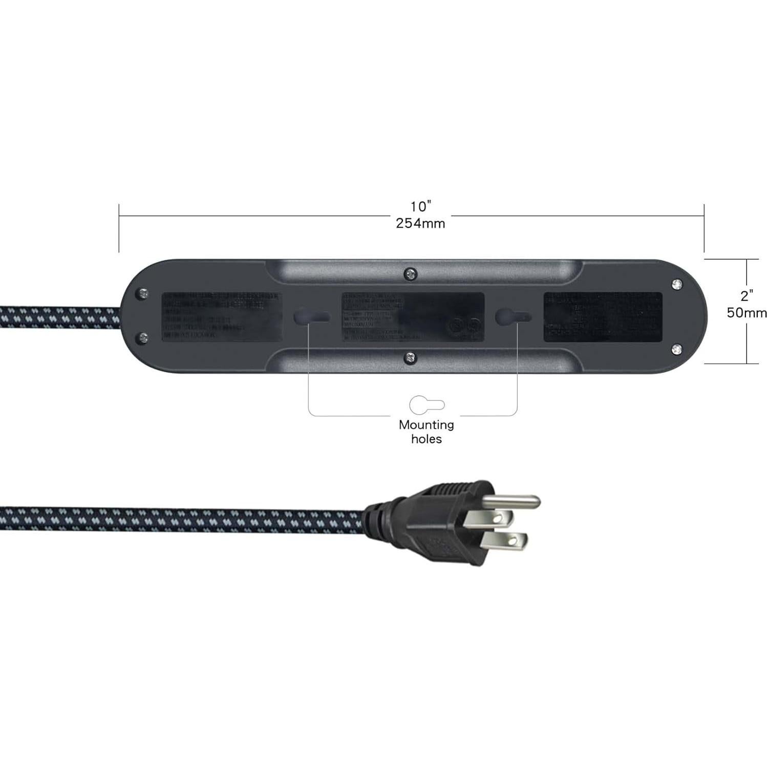 Regleta de Protección Oskos 4 Salidas USB 2.4A 1.83m 500J