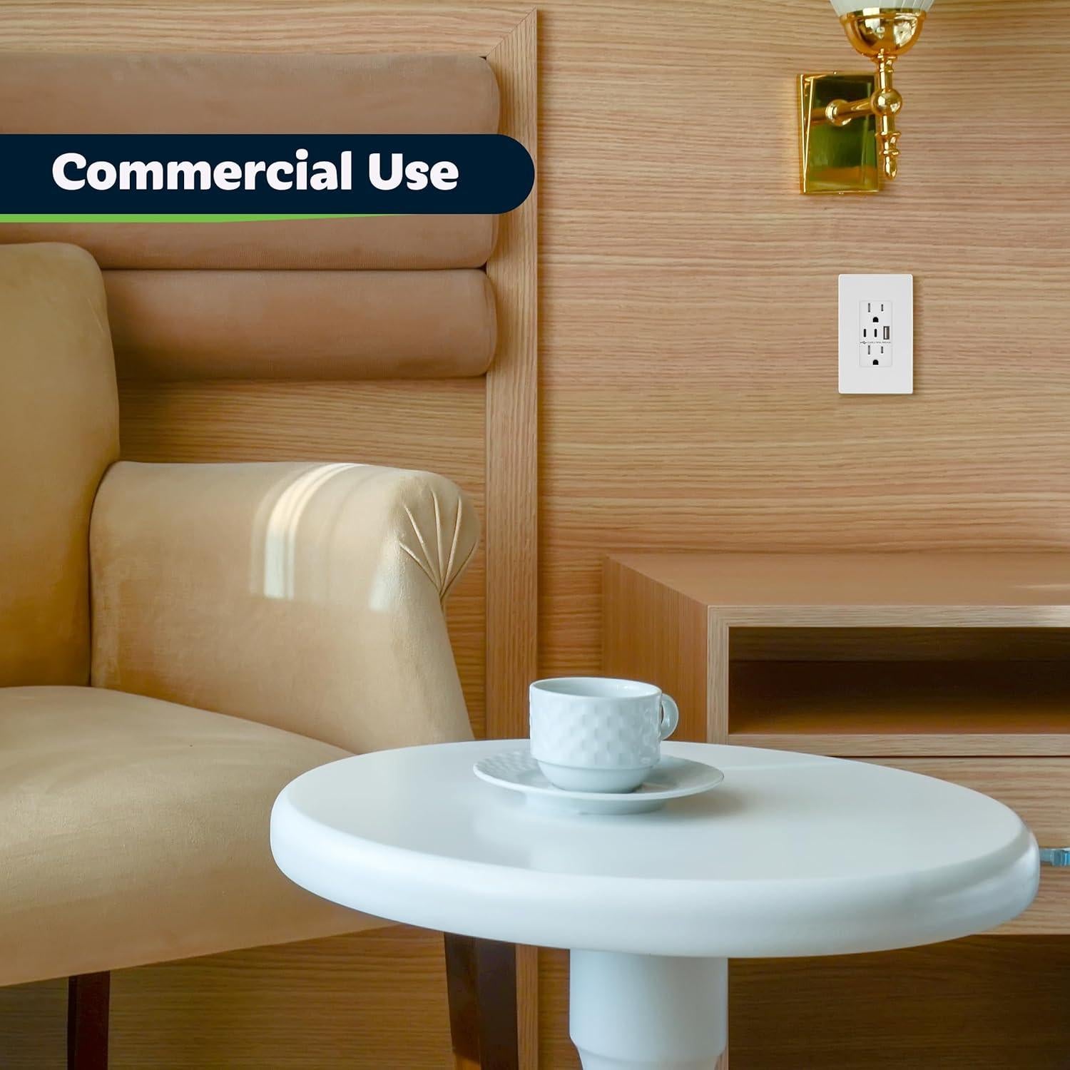 Enchufe USB TOPGREENER 15A 4.2A 3 Puertos Tipo C y A Blanco 2 Pzs