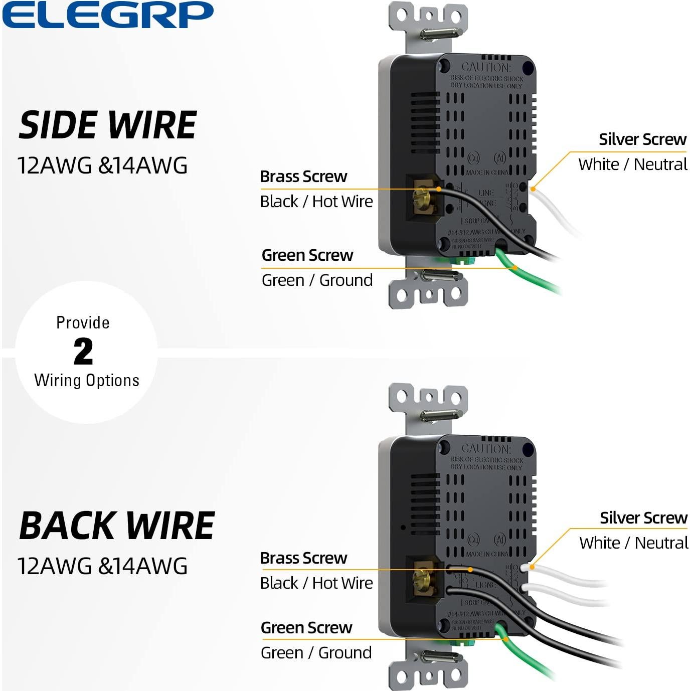 Cargador USB de Pared ELEGRP 15A Dúplex Blanco Mate (Paquete de 10)