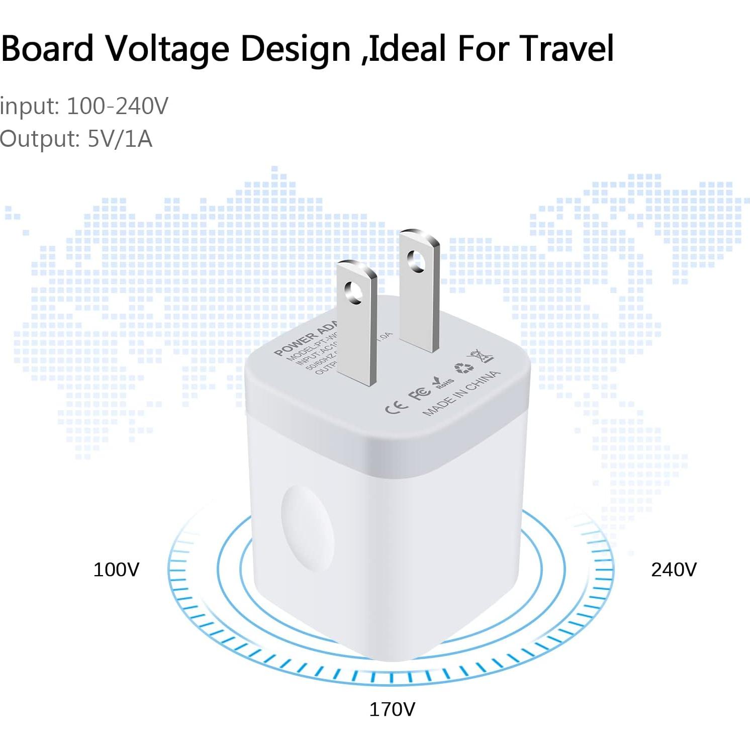 Wall Charger Adapter USB Charging Block, 5Pack Single Port USB Plug in Charger Cube Box Power Blocks Brick Charger Station Compatible with Samsung Galaxy A53 A13 A54 A20 S23 S22 S20 S21 A25