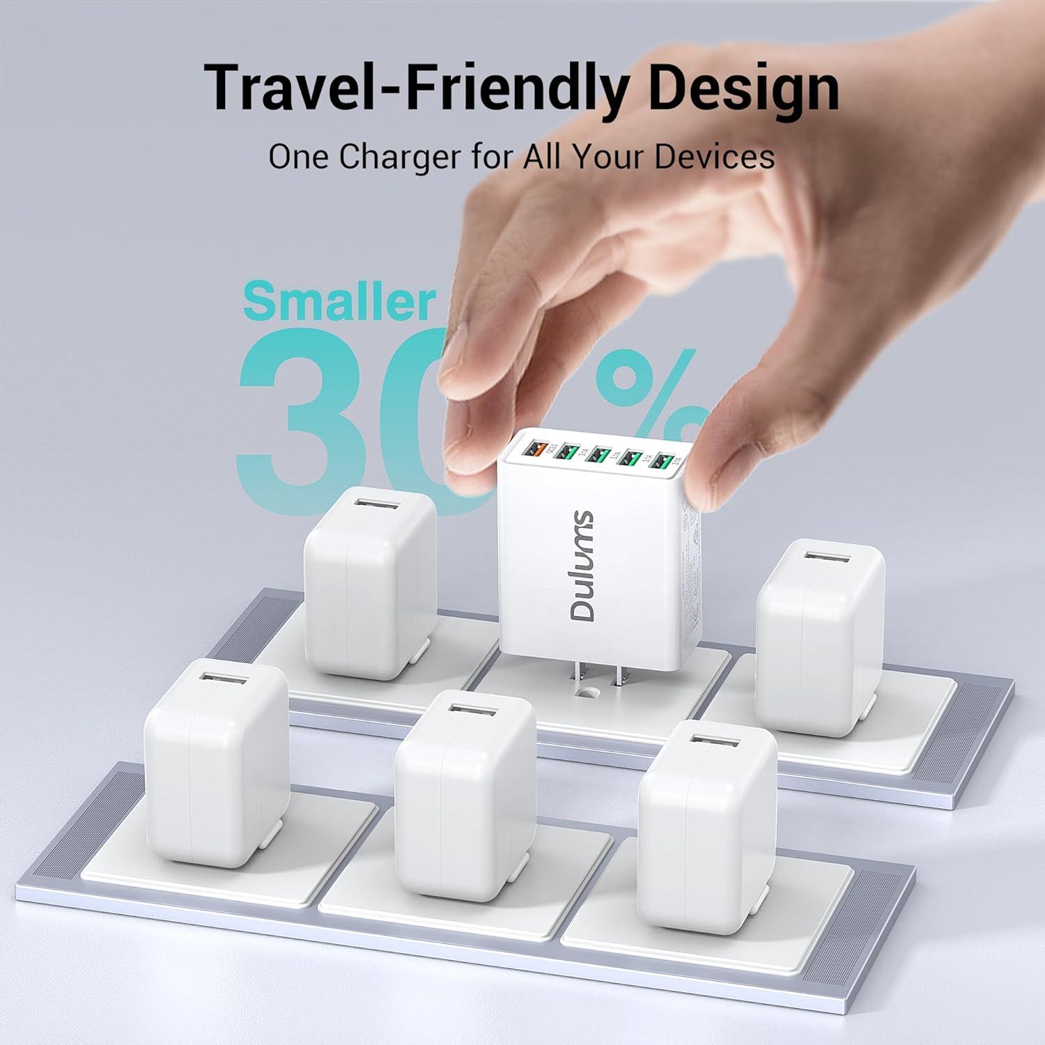 Cargador de pared USB 50W Dulums 2Pack 5 puertos QC 3.0