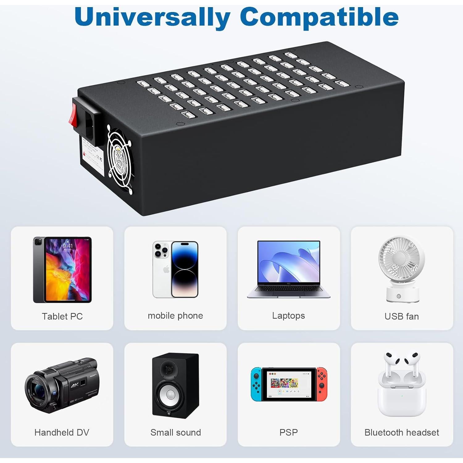 Estación de Carga USB Rápida RUANSZZ 50 Puertos 200W