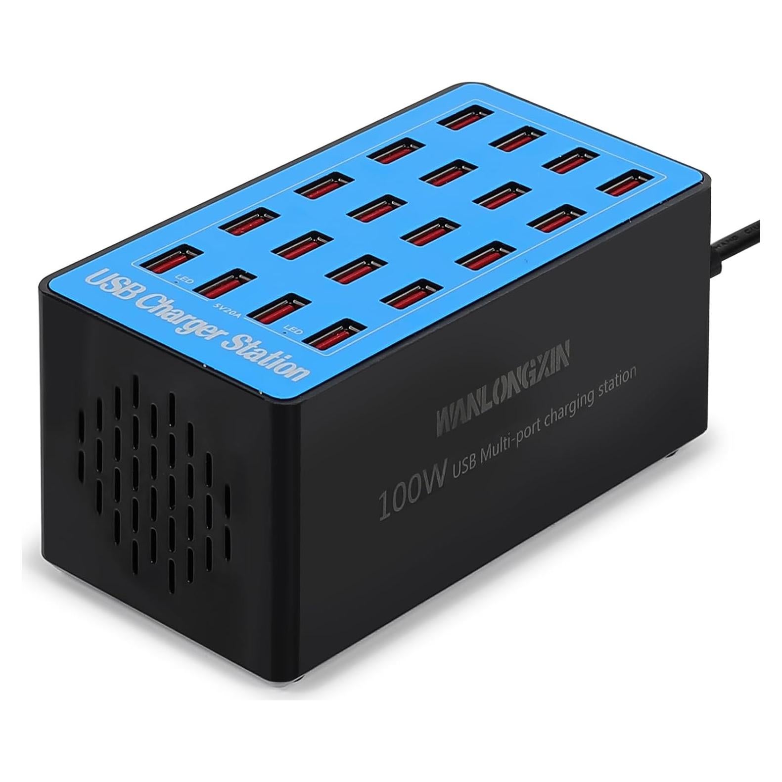 Estación de Carga USB 100W 20 Puertos Azul WLX-A5+