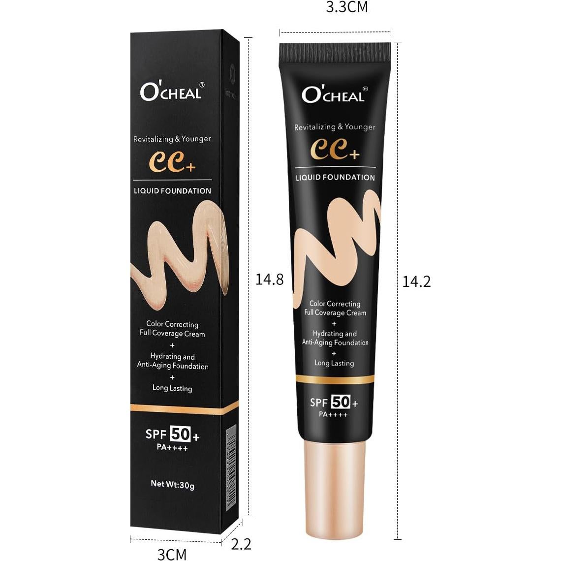 Crema CC O'CHEAL Marfil SPF 50+ Hidratante y Correctora