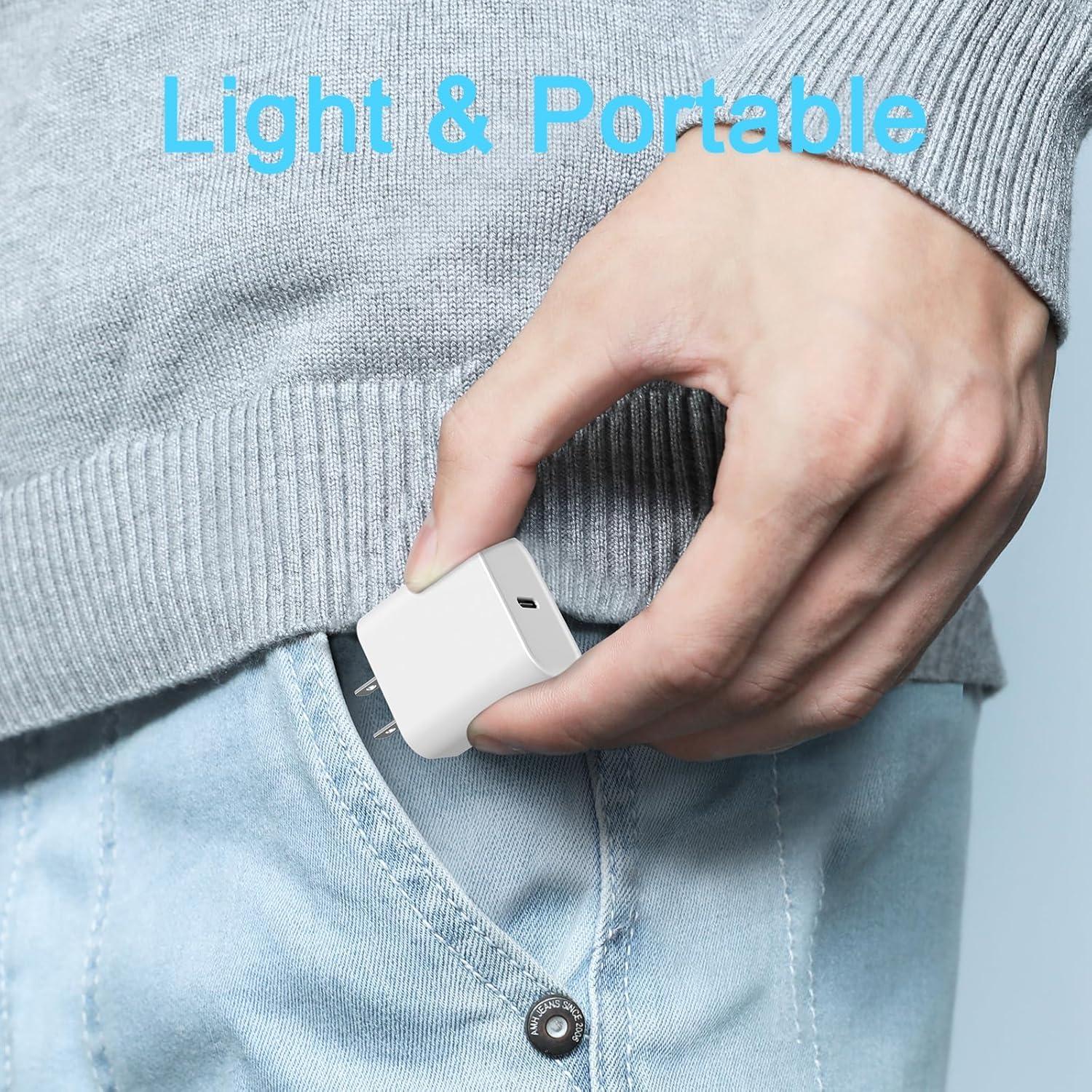 Cargador USB-C 20W iGENJUN 2 Pack Carga Rápida iPhone 15