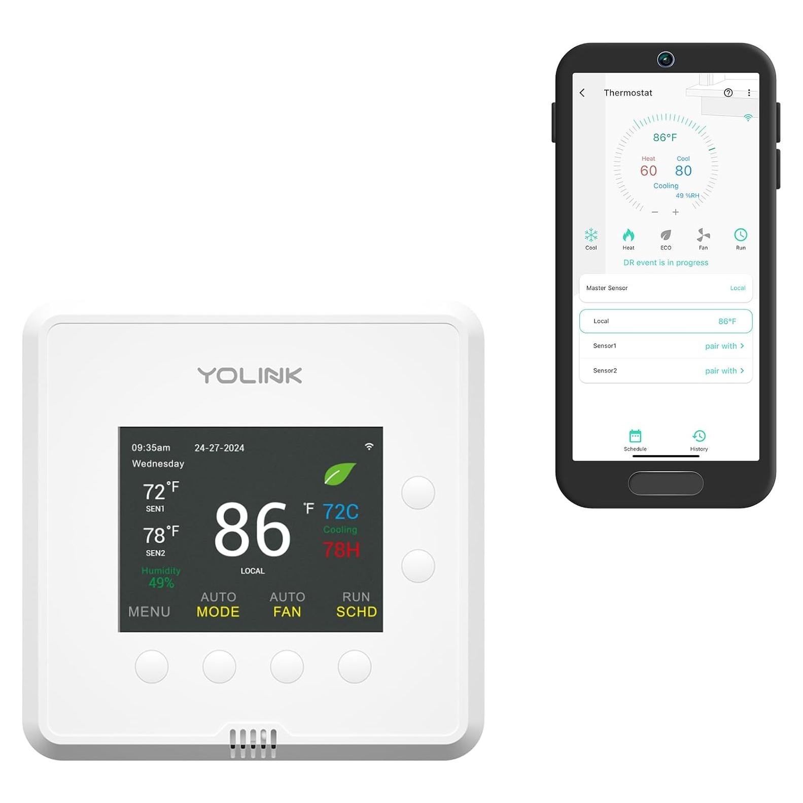 Termostato Inteligente YoLink 2 con Control Remoto y Programación