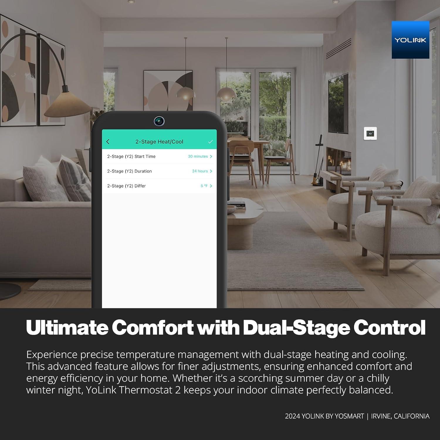 Termostato Inteligente YoLink 2 con Control Remoto y Programación