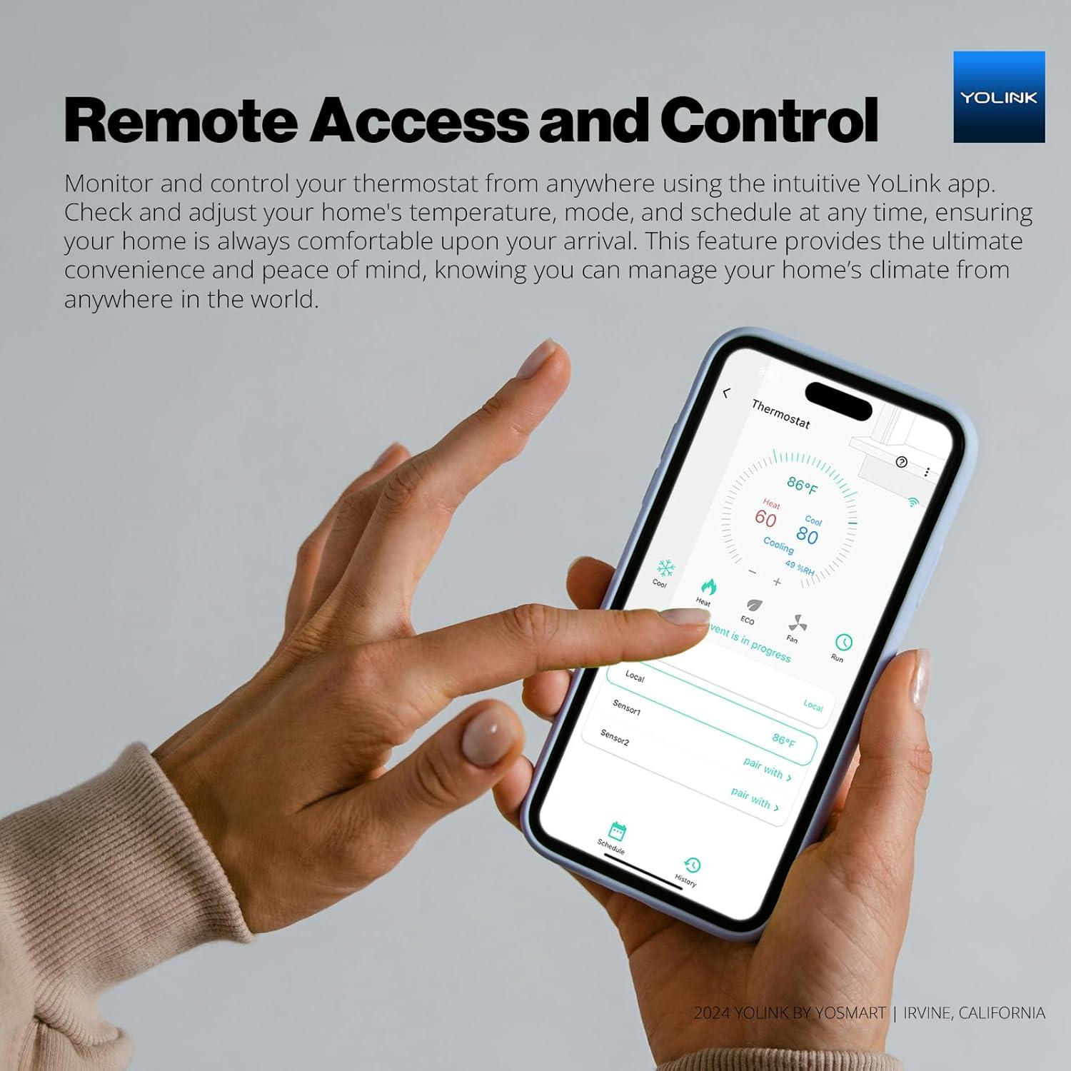 Termostato Inteligente YoLink 2 con Control Remoto y Programación