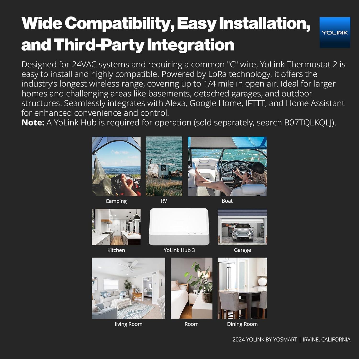 Termostato Inteligente YoLink 2 con Control Remoto y Programación