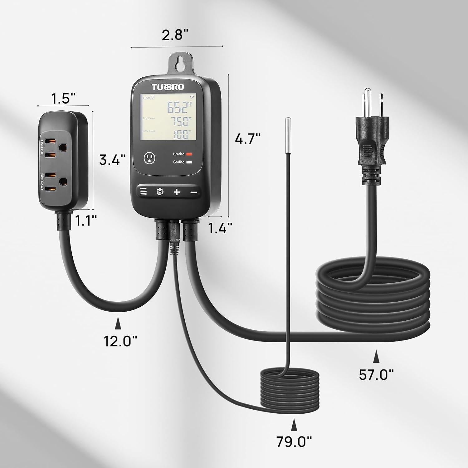 Controlador de Temperatura Inteligente TURBRO TC01 WiFi 100-240V