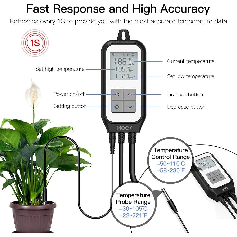 Termostato Inteligente WiFi MOES para Calefacción y Enfriamiento