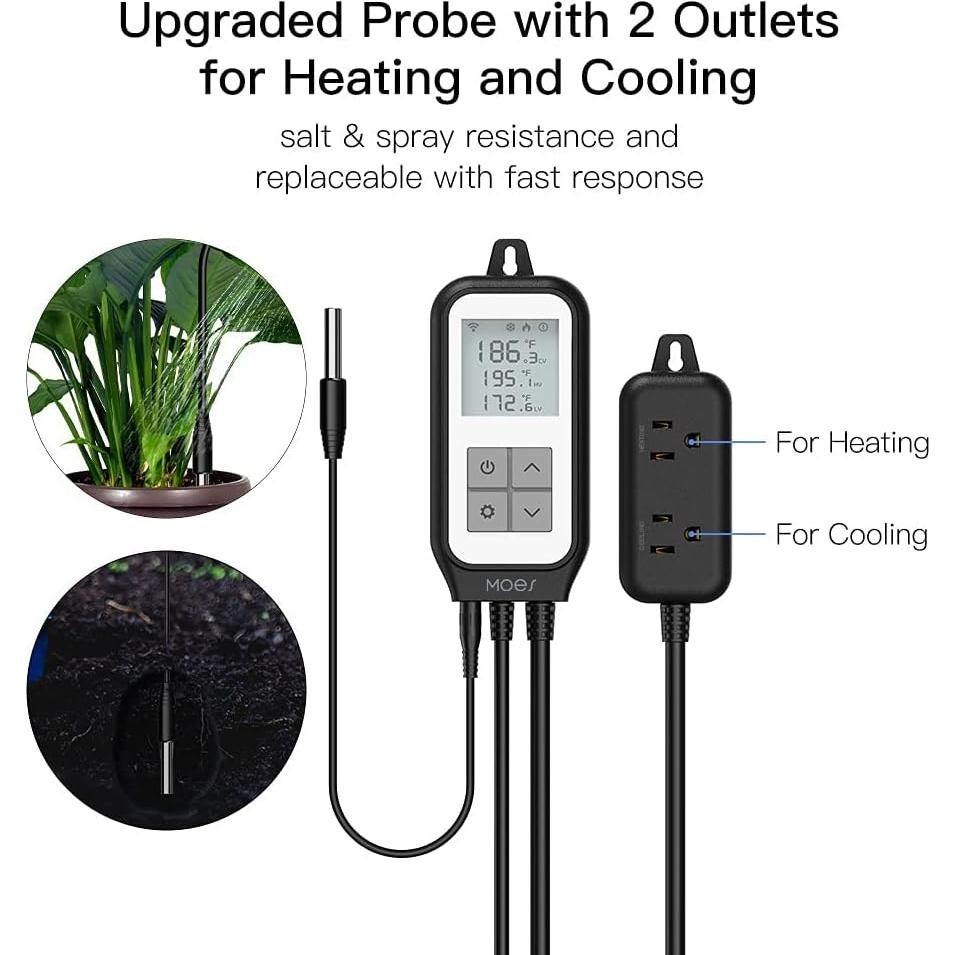 Termostato Inteligente WiFi MOES para Calefacción y Enfriamiento